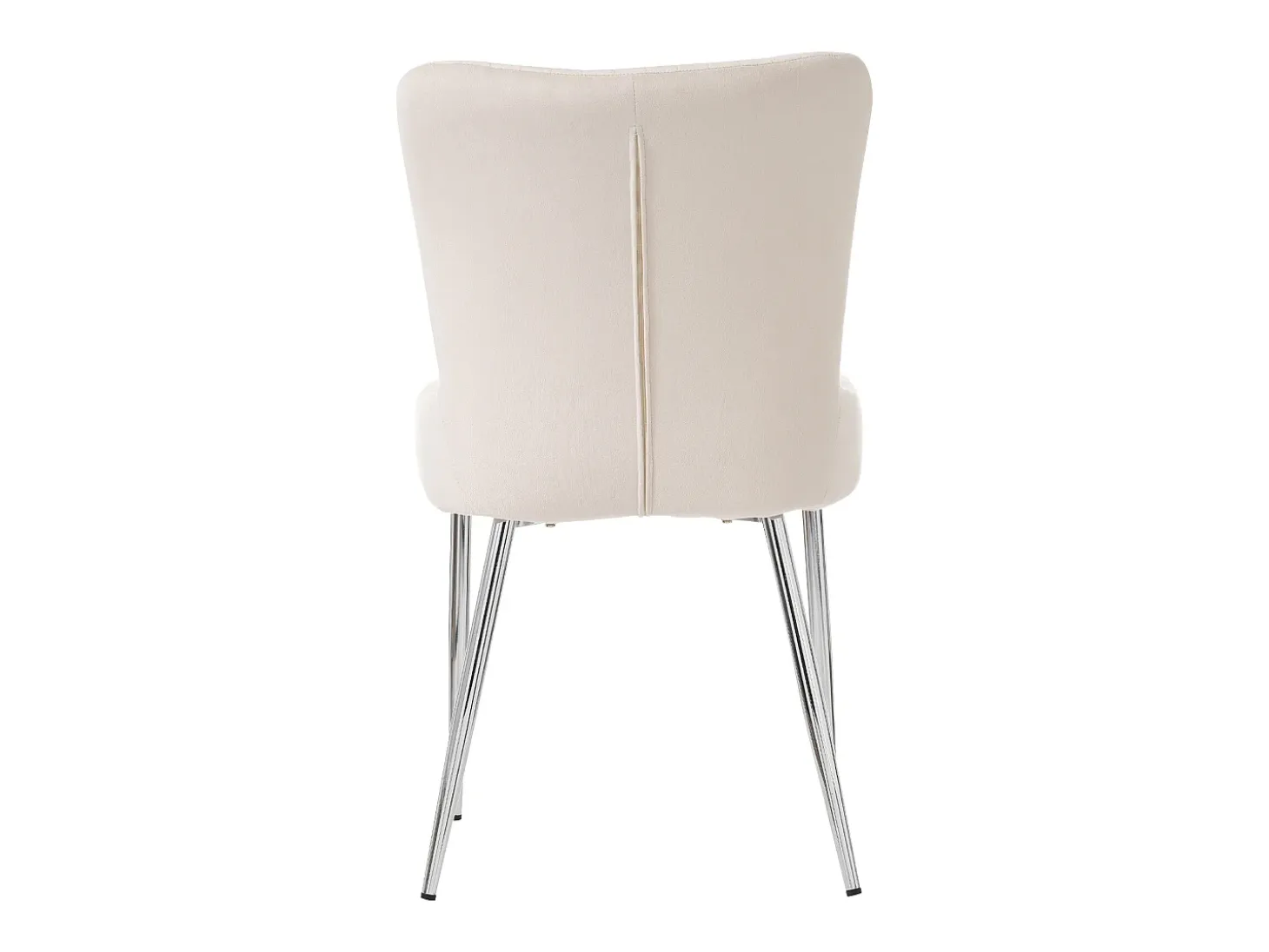 Juego de 4 sillas de comedor - terciopelo beige - con patas y respaldo plateados - para comedor y dormitorio