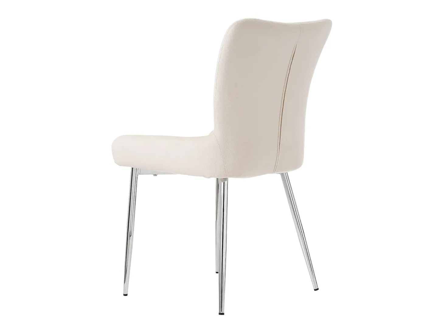 Juego de 4 sillas de comedor - terciopelo beige - con patas y respaldo plateados - para comedor y dormitorio