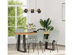 Juego de 4 sillas de comedor de terciopelo gris claro