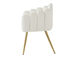 Juego de 6 sillas de comedor - 61 x 51,5 x 82 cm - Patas de hierro galvanizado dorado y terciopelo - Beige