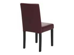Juego de 6 sillas de comedor Littau de piel sintética, polipiel, roja, patas oscuras