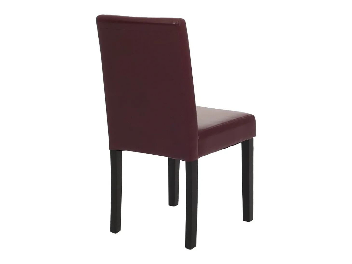 Juego de 6 sillas de comedor Littau de piel sintética, polipiel, roja, patas oscuras