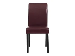 Juego de 6 sillas de comedor Littau de piel sintética, polipiel, roja, patas oscuras