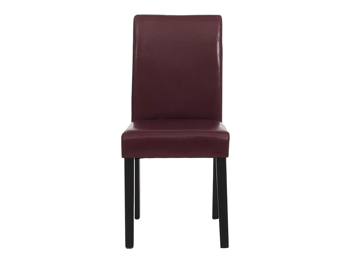 Juego de 6 sillas de comedor Littau de piel sintética, polipiel, roja, patas oscuras