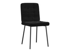 Juego de 2 sillas de comedor de terciopelo negro