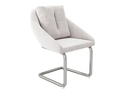 Juego de 2 sillas de comedor - terciopelo beige - Sillas con respaldo acolchado y patas arqueadas plateadas