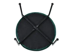 Juego de 6 sillas de comedor de terciopelo y ratán con patas de metal - Verde