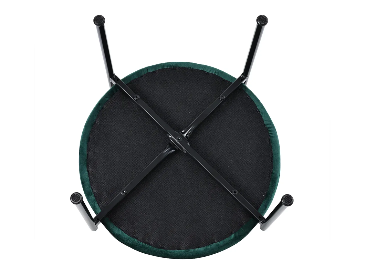 Juego de 6 sillas de comedor de terciopelo y ratán con patas de metal - Verde