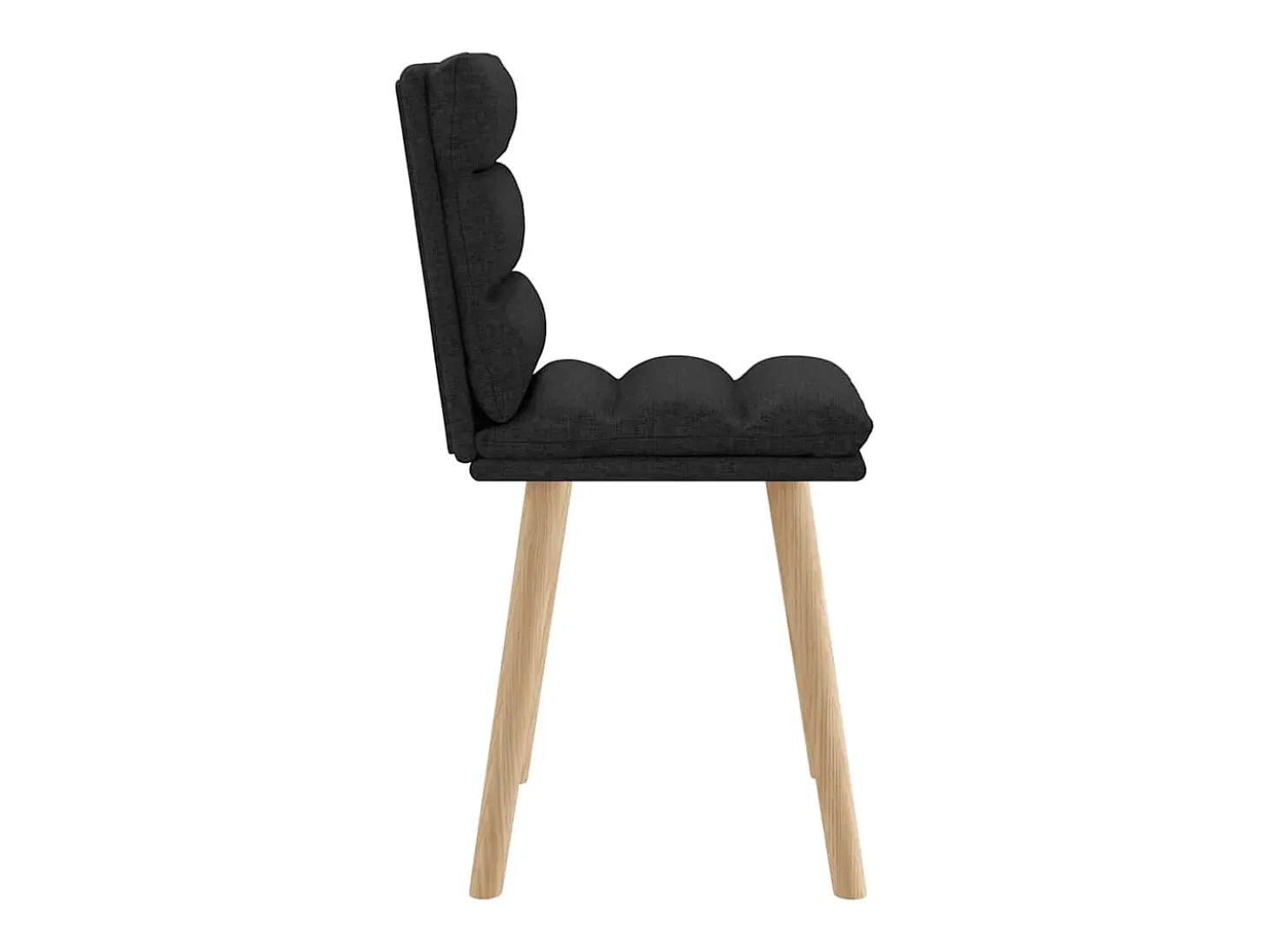 Juego de 2 sillas de comedor de tela negra