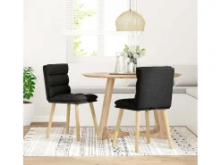 Juego de 2 sillas de comedor de tela negra