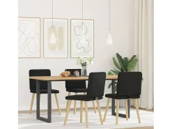 Juego de 4 sillas de comedor de tela negra