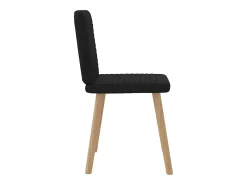 Juego de 4 sillas de comedor de tela negra