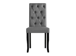 Juego de 6 sillas de comedor de tela gris oscuro