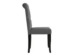 Juego de 6 sillas de comedor de tela gris oscuro