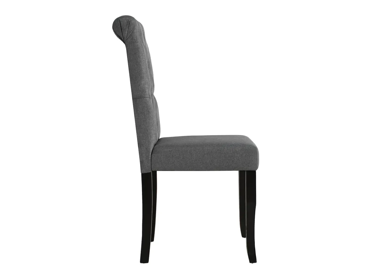 Juego de 6 sillas de comedor de tela gris oscuro