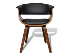 Juego de 2 Sillas de comedor madera curvada y cuero sintético ES851043