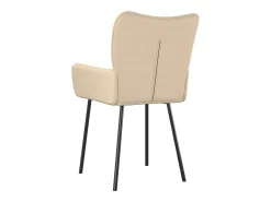 Juego de 2 sillas de comedor de tela color crema