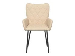 Juego de 2 sillas de comedor de tela color crema