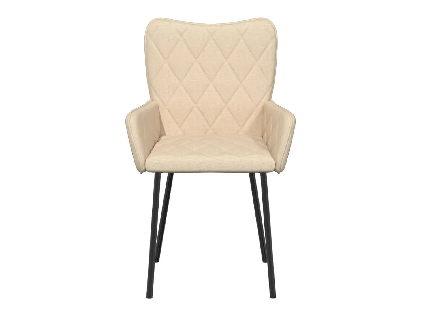 Juego de 2 sillas de comedor de tela color crema