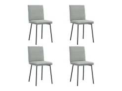 Juego de 4 sillas de comedor de terciopelo gris claro