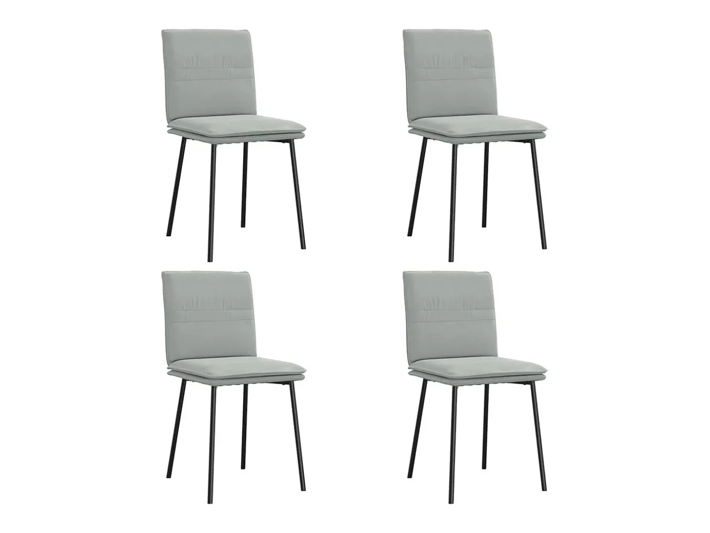 Juego de 4 sillas de comedor de terciopelo gris claro