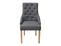 Juego de 2 Sillas de comedor tela gris oscuro ES201180