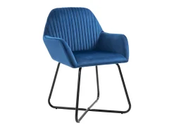 Juego de 2 sillas de comedor de terciopelo azul