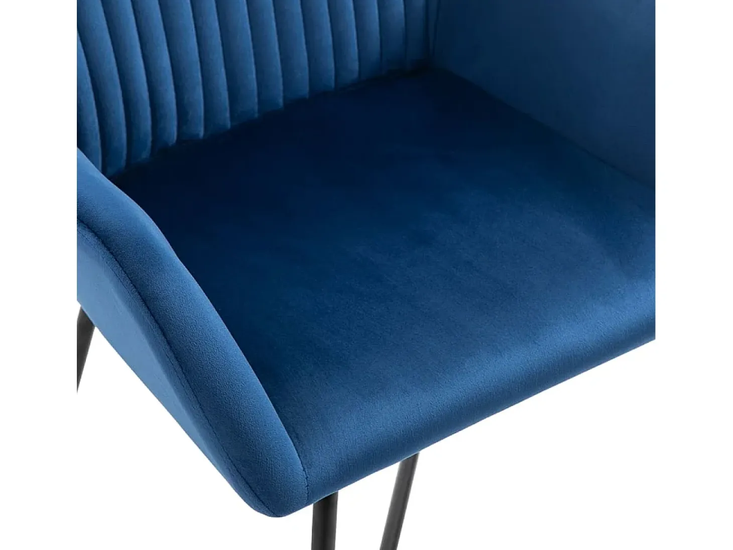 Juego de 2 sillas de comedor de terciopelo azul