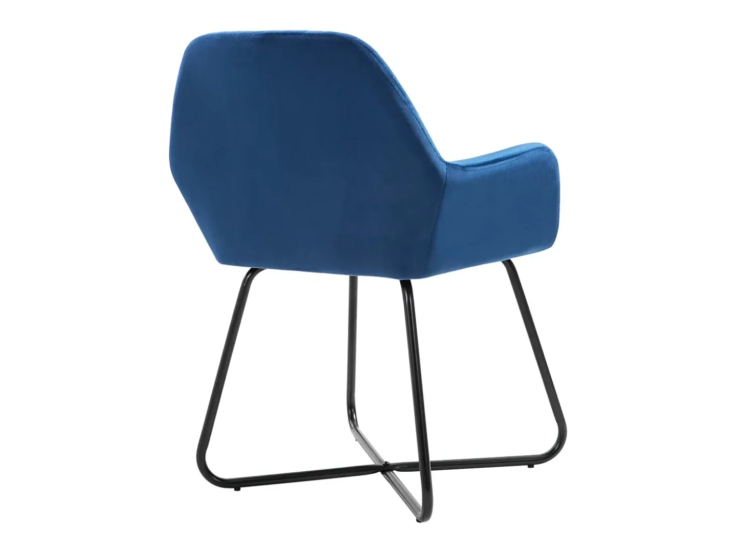 Juego de 2 sillas de comedor de terciopelo azul