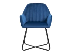 Juego de 2 sillas de comedor de terciopelo azul