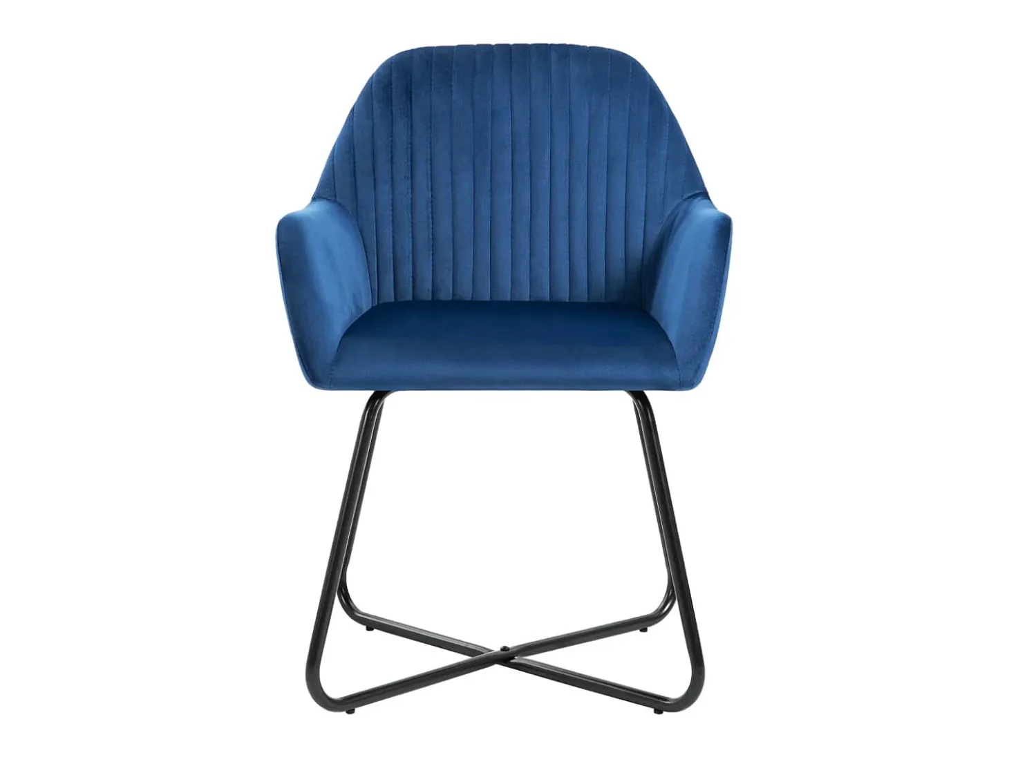 Juego de 2 sillas de comedor de terciopelo azul