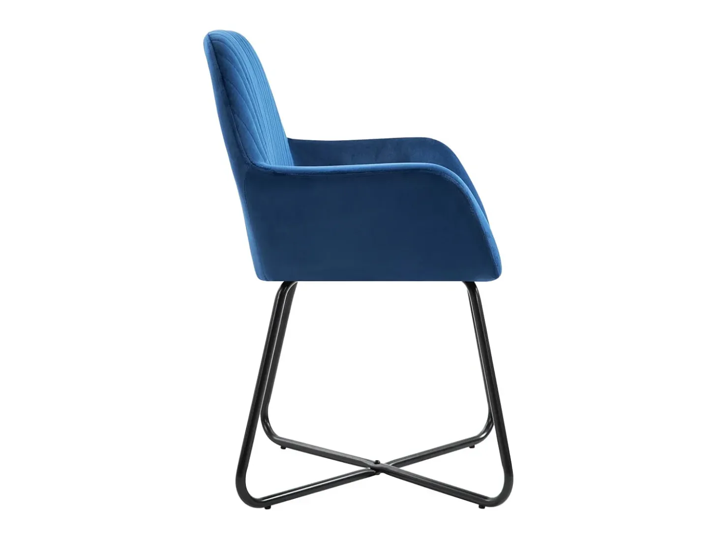 Juego de 2 sillas de comedor de terciopelo azul