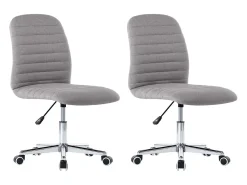 Juego de 2 Sillas de comedor tela gris claro ES368049