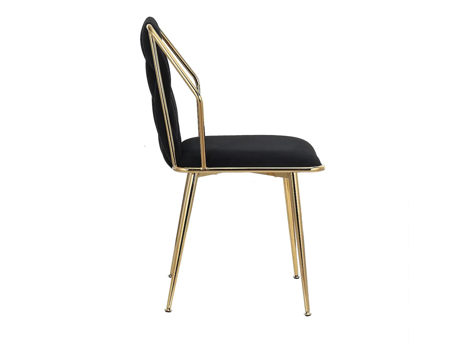 Juego de 2 sillas de comedor de terciopelo, con cómodos cojines y respaldo tejido a mano, patas resistentes de metal dorado, color negro
