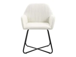 Juego de 2 Sillas de comedor tela color crema ES756847