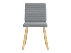 Juego de 6 sillas de comedor de tela gris claro