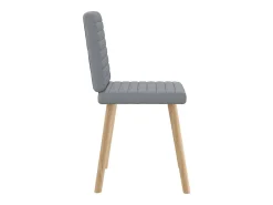 Juego de 6 sillas de comedor de tela gris claro