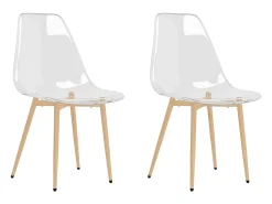Juego de 2 Sillas de comedor transparente PET ES663859