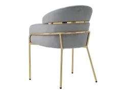 Juego de 2 sillas de comedor, diseño elegante, terciopelo, patas de metal, gris (59,69 x 59,69 x 55,88 cm)