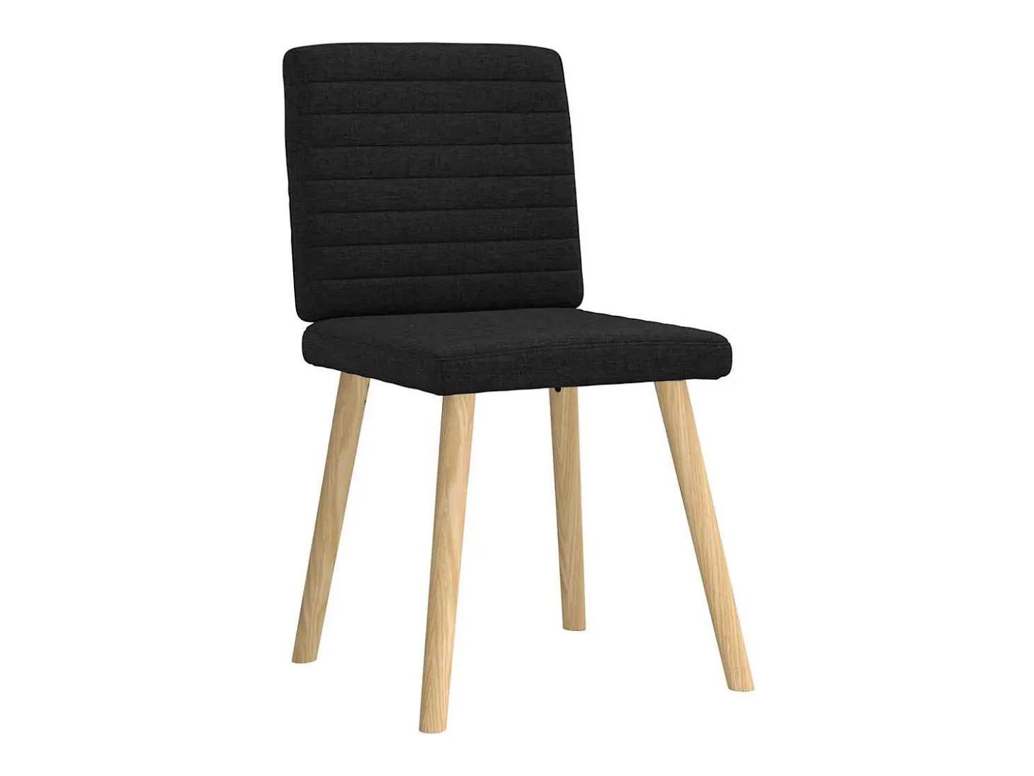 Juego de 6 sillas de comedor de tela negra