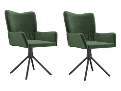 Juego de 2 Sillas de comedor giratorias terciopelo verde oscuro ES108872