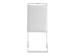 Juego de 4 sillas de comedor modernas, respaldo de poliuretano y lino, asiento de terciopelo, estructura de metal, color blanco (42 x 48 x 95 cm)