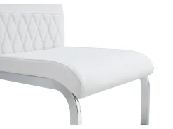 Juego de 4 sillas de comedor modernas, respaldo de poliuretano y lino, asiento de terciopelo, estructura de metal, color blanco (42 x 48 x 95 cm)