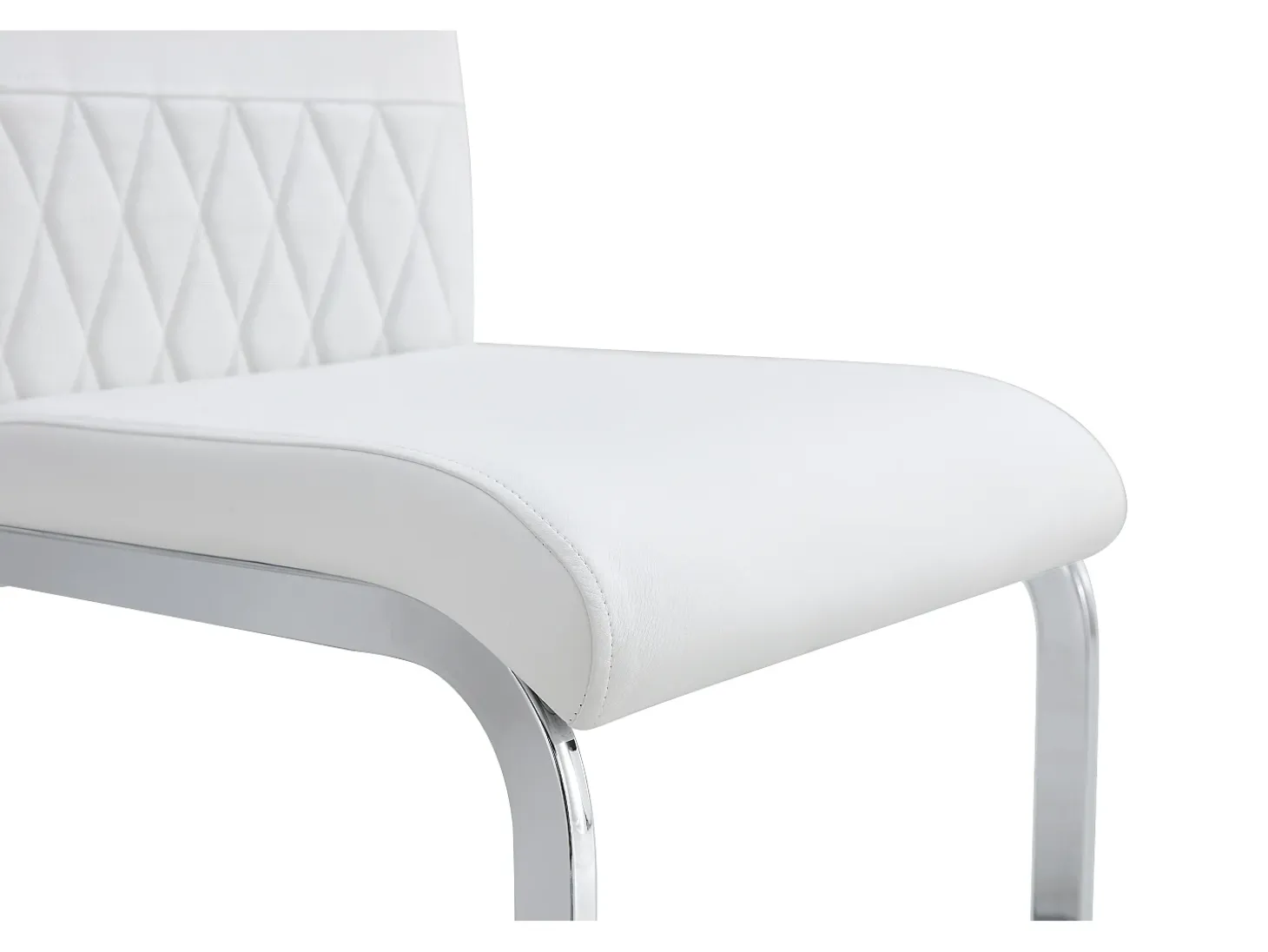 Juego de 4 sillas de comedor modernas, respaldo de poliuretano y lino, asiento de terciopelo, estructura de metal, color blanco (42 x 48 x 95 cm)