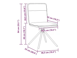 Juego de 2 sillas de comedor de tela negra