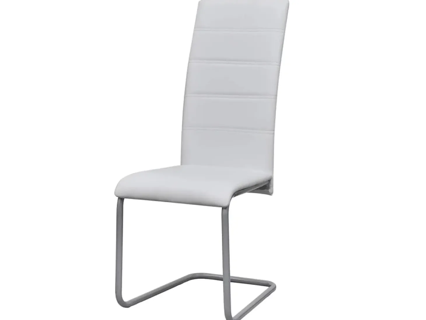 Juego de 4 Sillas de comedor voladizas de tela blanca ES708688