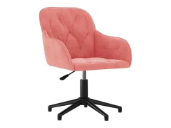 Juego de 2 sillas de comedor giratorias de terciopelo rosa