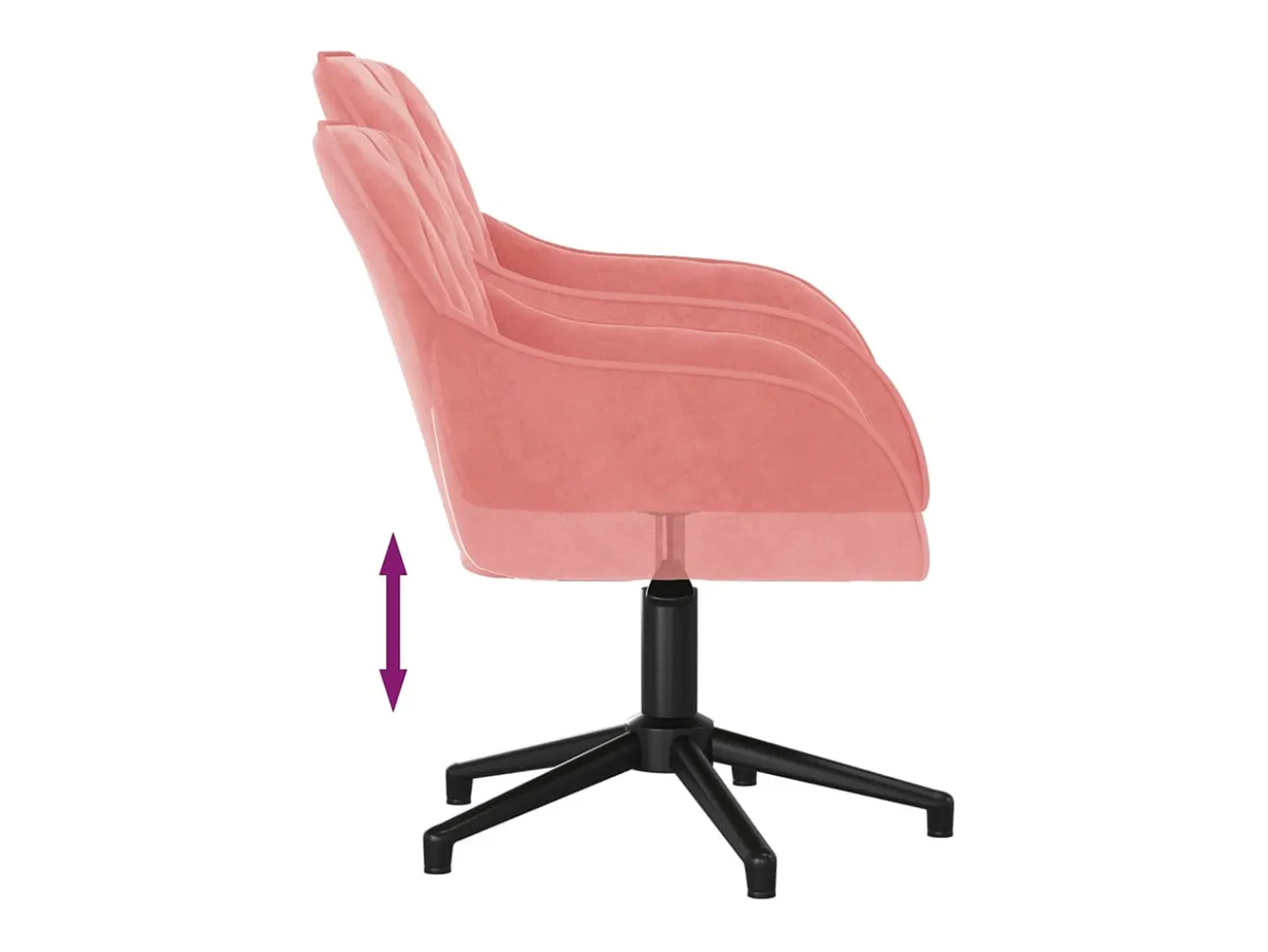 Juego de 2 sillas de comedor giratorias de terciopelo rosa