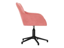 Juego de 2 sillas de comedor giratorias de terciopelo rosa