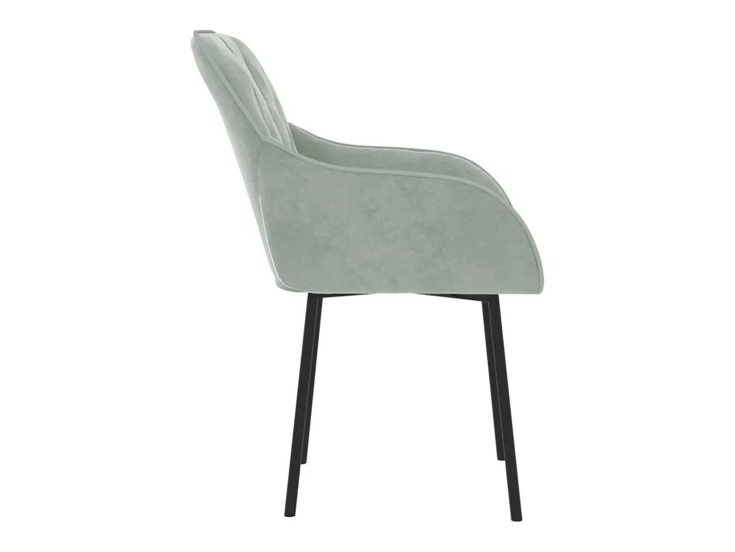 Juego de 2 sillas de comedor en terciopelo gris claro